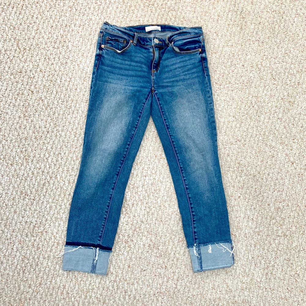 LOFT Modern Skinny Ankle Fold Over Jean